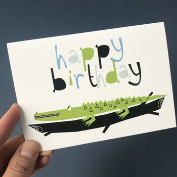 Crocodile 'Happy Birthday' Card, 4 of 6
