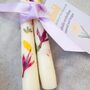 Pressed Flower Taper Candle Set With Birthday Flower, thumbnail 2 of 4