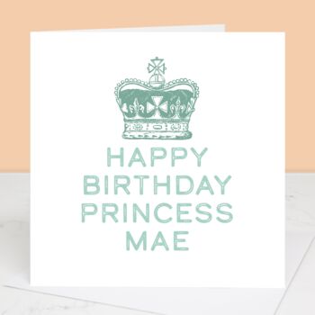Little Princess Personalised Birthday Card, 2 of 4