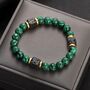 Genuine Green Malachite Stone Protection Bead Bracelet, thumbnail 1 of 4