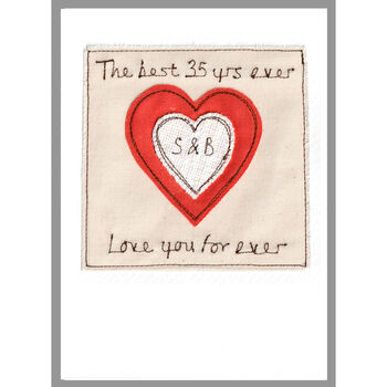 Personalised Coral 35th Wedding Anniversary Card, 7 of 10