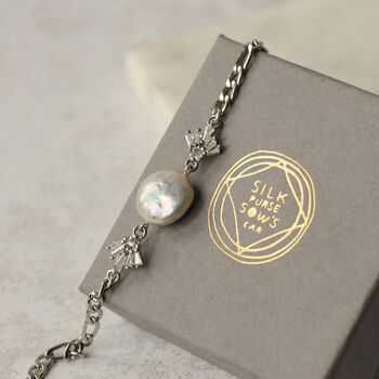 Silver Plated Art Deco Freshwater Pearl Bridal Bracelet, 8 of 10