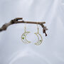 Crescent Moon Flower Gold Plated Earrings, thumbnail 6 of 9