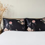 Silk Pillowcase Black 100% Pure Soft Mulberry Silk Floral Luxury Hair Care Standard Double, thumbnail 4 of 7