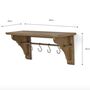 Mahogany Shelf With Hooks, thumbnail 3 of 6