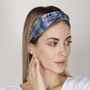 Stripes Blue Mulberry Silk Headband, thumbnail 6 of 7