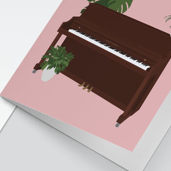 Upright Piano Houseplant Card | Music Birthday Card, 4 of 5