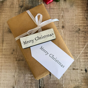 Large Merry Christmas Rubber Stamp For Holiday Crafting, 4 of 6
