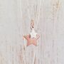 Personalised Duo Star Necklace, Large Rose Gold, Silver Dinky, thumbnail 1 of 3