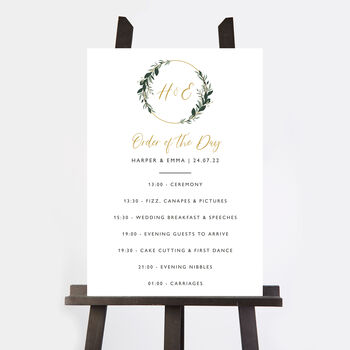 Foliage Hoop Wedding Order Of The Day Sign, 2 of 2