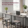 Dining Table Set Bar Stools Industrial Steel Frame, thumbnail 3 of 12
