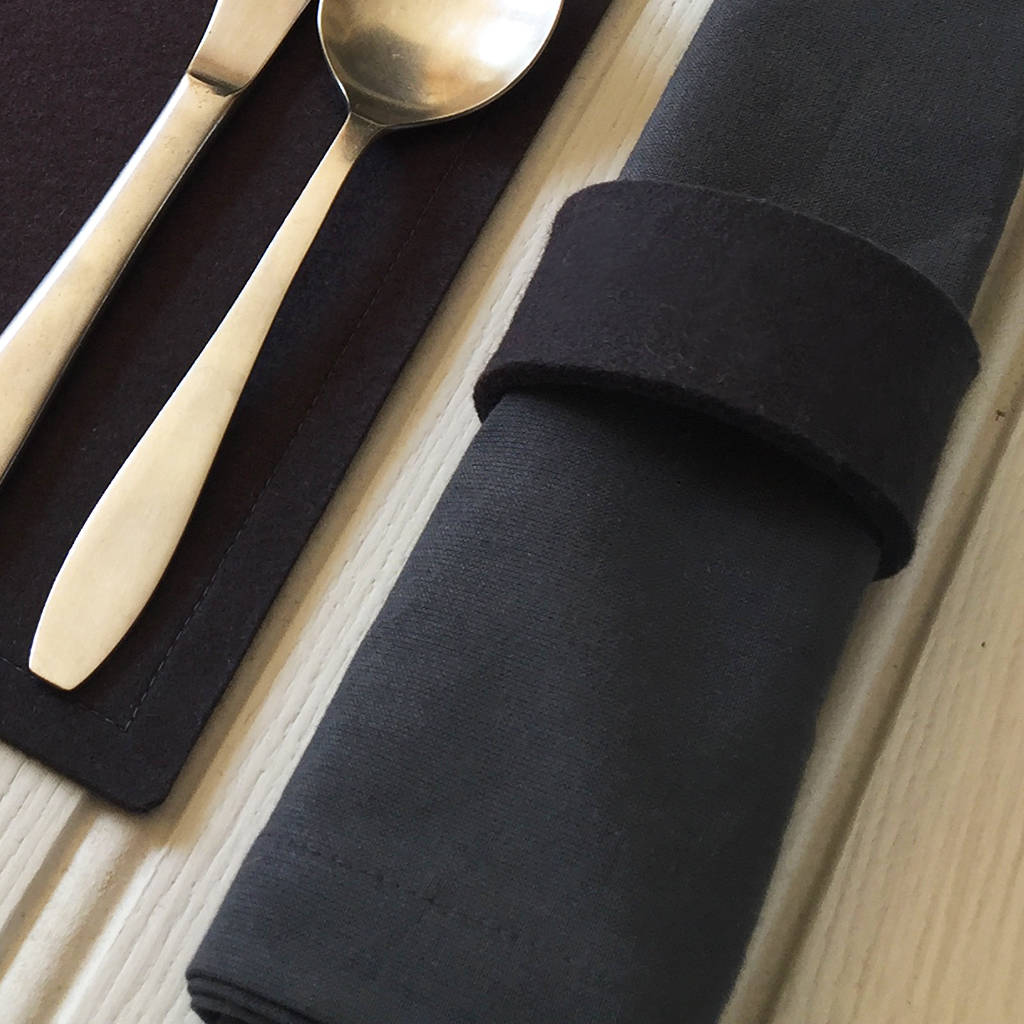 wool felt napkin / serviette rings by goldborough