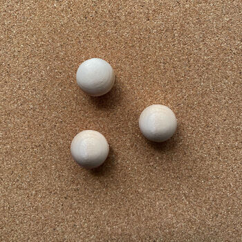 Wooden Ball Cork Board Magnets Pack Of Three, 3 of 7