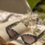 Grey Tortoise Shell Thick Diamond Frame Sunglasses, thumbnail 7 of 12