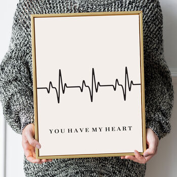 Custom Personalised Engagement Wedding Heart Print, 3 of 7