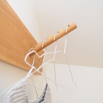 Wood Clothes Hanging Hooks Open Wardrobe, 5 of 5