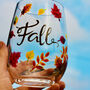 Hand Painted Autumn Fall Stemless Glass, thumbnail 1 of 2