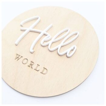 'Hello' World' Baby Announcement Plaque, 4 of 4