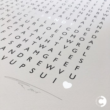 Personalised Silver Anniversary Word Search Print, 3 of 10