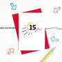 Doodle 15th Birthday Acrylic Age Card, thumbnail 1 of 2