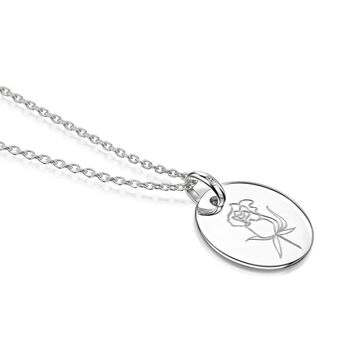 Personalised Birth Flower Necklace Sterling Silver, 3 of 10