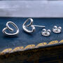 Sterling Silver Heart Loop Stud Earrings, thumbnail 4 of 7