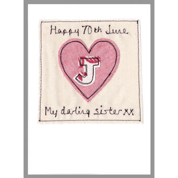Personalised Initial Heart Birthday Card For Her, 3 of 12