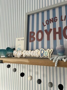 Wooden Playroom Decor 'My Sweet Boy' Sign Children’s Bedroom Playroom Decor, 3 of 3