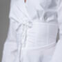 Bonita White Waist Defining Cotton Poplin Shirt, thumbnail 4 of 4