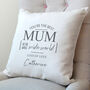 Personalised Best Mum Piped Cushion, thumbnail 3 of 4