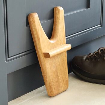 Personalised Solid Oak Boot Jack – Practical Gift For Walkers, 6 of 9