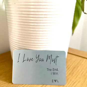 Personalised Metal 'I Love You Most' Wallet/Purse Card, 2 of 2