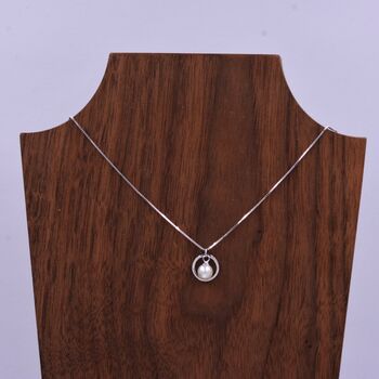 Circle And Natural Pearl Pendant Necklace, 2 of 12