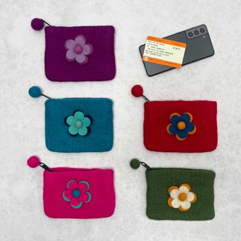 Handmade Felt Daisy Purse, 9 of 9