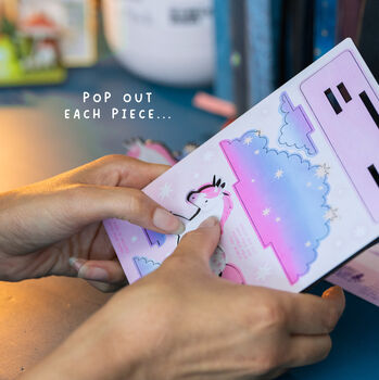 Personalised Unicorn Birthday Pop Out Card, 3 of 6