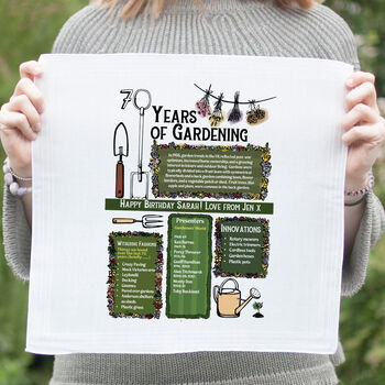 Personalised Years Of Gardening Handkerchief Pair Birthday Gift, 6 of 6