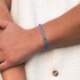 Blue Nylon Rope 925 Silver Adjustable Bracelet, thumbnail 5 of 9