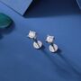 Sterling Silver Four Prong Cz Earrings, thumbnail 1 of 12