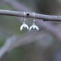 White Open Snowdrop January Birth Flower Earrings, thumbnail 1 of 3
