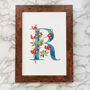 R Is For Rosehips Initial Print, Personalised, thumbnail 1 of 10