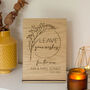 Oak Veneer Wreath Leave Your Wishes Standing Wedding Sign, thumbnail 1 of 2