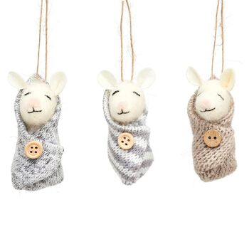 Personalised Little Mouse Christmas Decoration, 2 of 2
