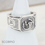 Mens Personalised Sterling Silver Zodiac Ring, thumbnail 11 of 12