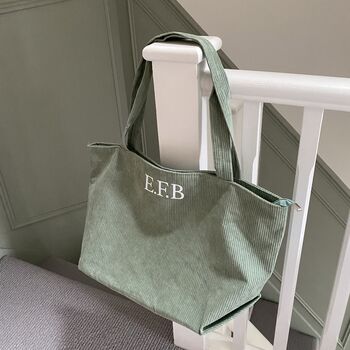 Personalised Corduroy Ribbed Large Tote Bag, 5 of 8