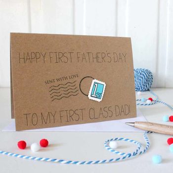 Personalised First Class Dad, First Father's Day Card, 6 of 8