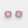 Rose Quartz 18k Rose Gold Plated Square Stud Earrings, thumbnail 2 of 3