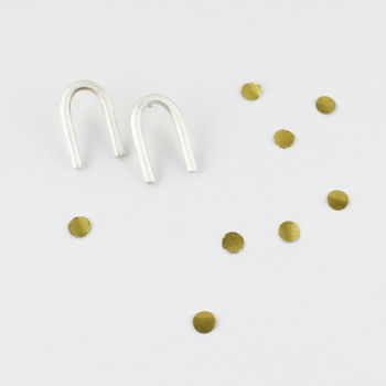 Silver Union Stud Earrings With Love Note, 3 of 5