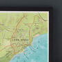 Framed And Personalised Lyme Regis Map Print, thumbnail 3 of 7