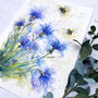 Cornflower And The Bee's Watercolour Print, thumbnail 4 of 8