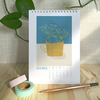 2026 Desk Calendar Flower Mugs, 2 of 5